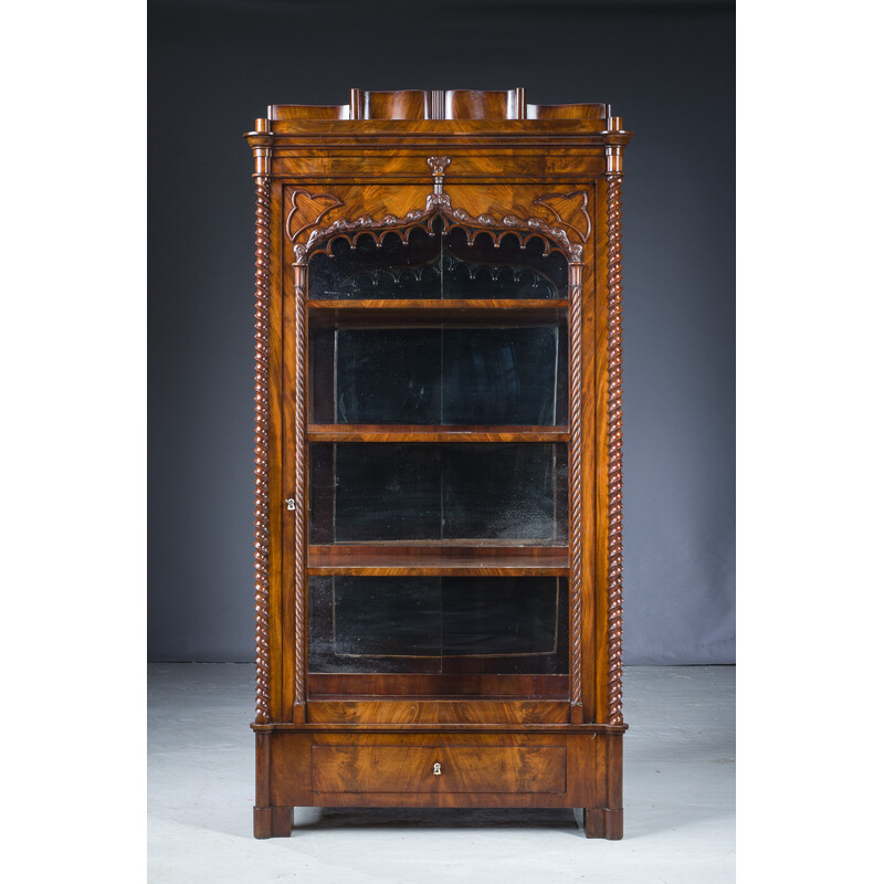 Vintage Biedermeier mahagony display cabinet, 1850s