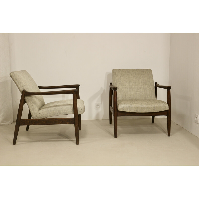 Pair of vintage Gfm-142 armchairs by Edmund Homa, 1960