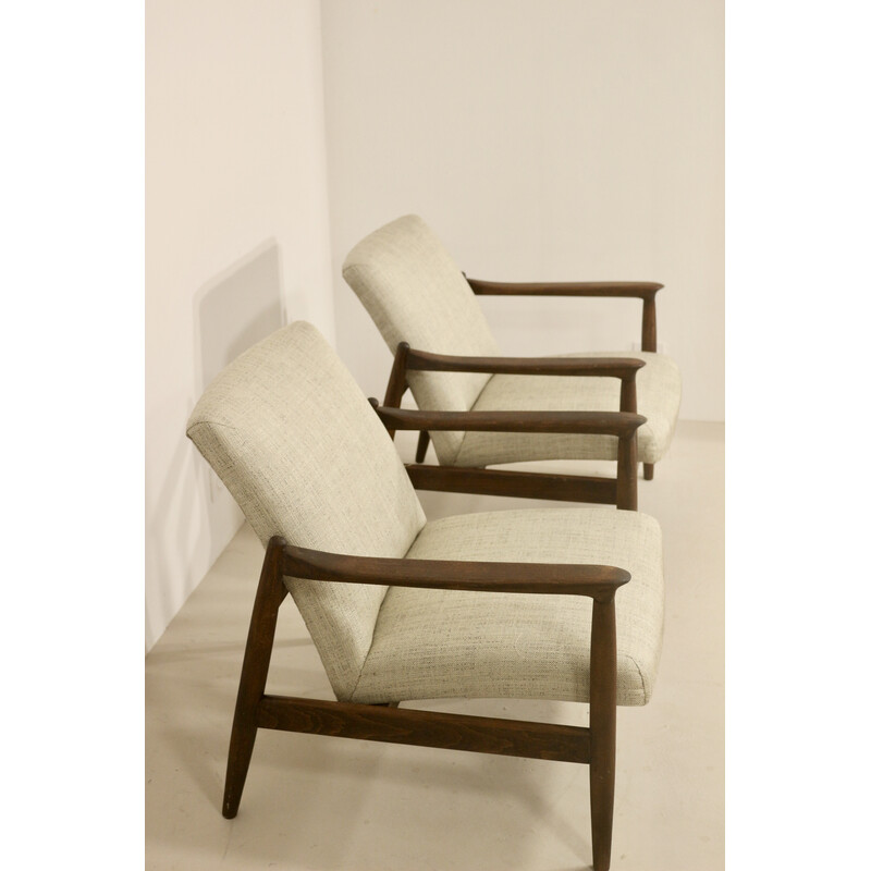Pair of vintage Gfm-142 armchairs by Edmund Homa, 1960