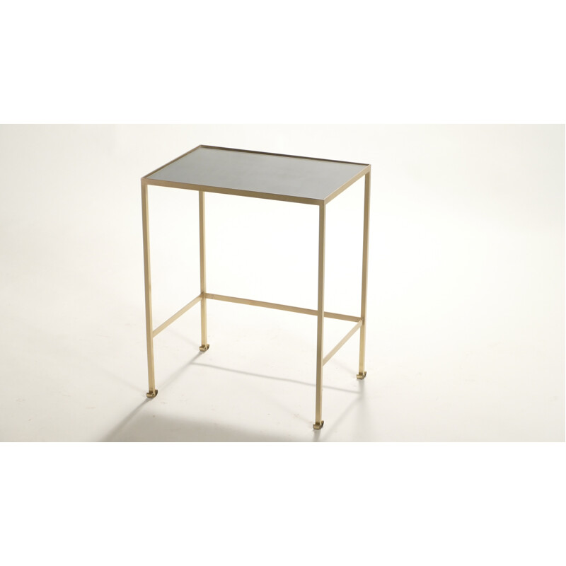 Set of 3 nested tables in brass - 1960s