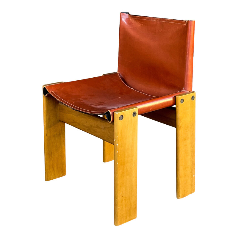 Ensemble de 8 chaises Monk vintage par Afra et Tobia Scarpa pour Molteni, Italie 1973