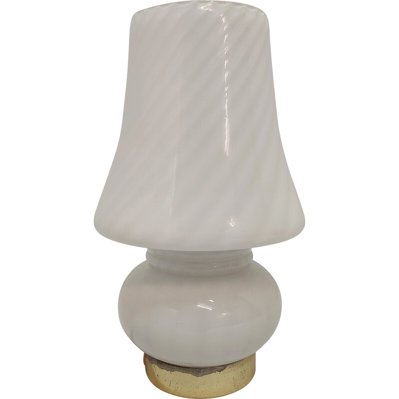 Vintage Murano glass mushroom table lamp, Italy 1970s