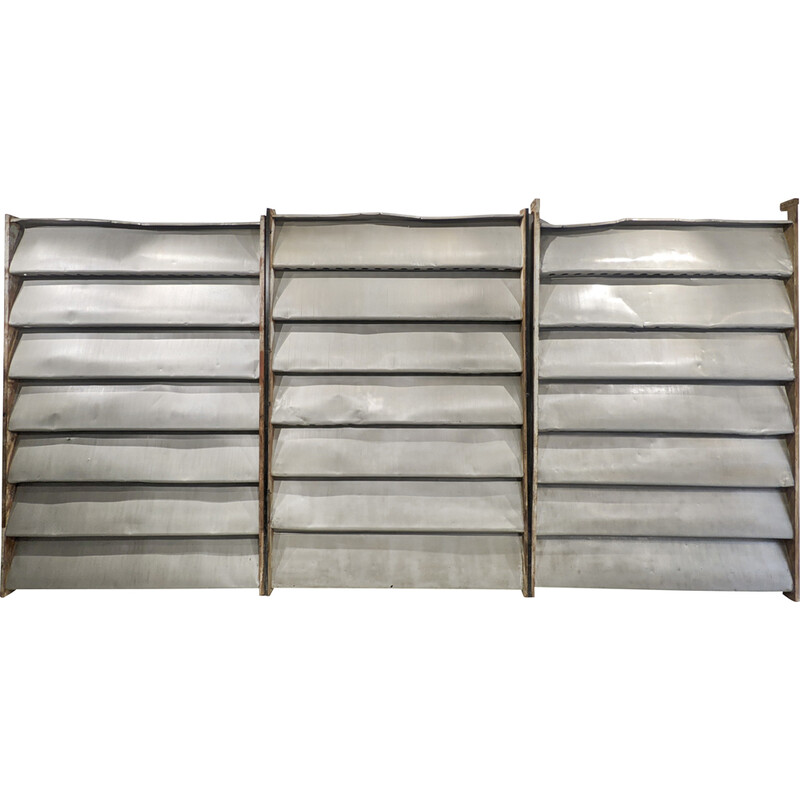 Set of 3 vintage front panels in aluminum sheet by Jean Prouvé, 1950s