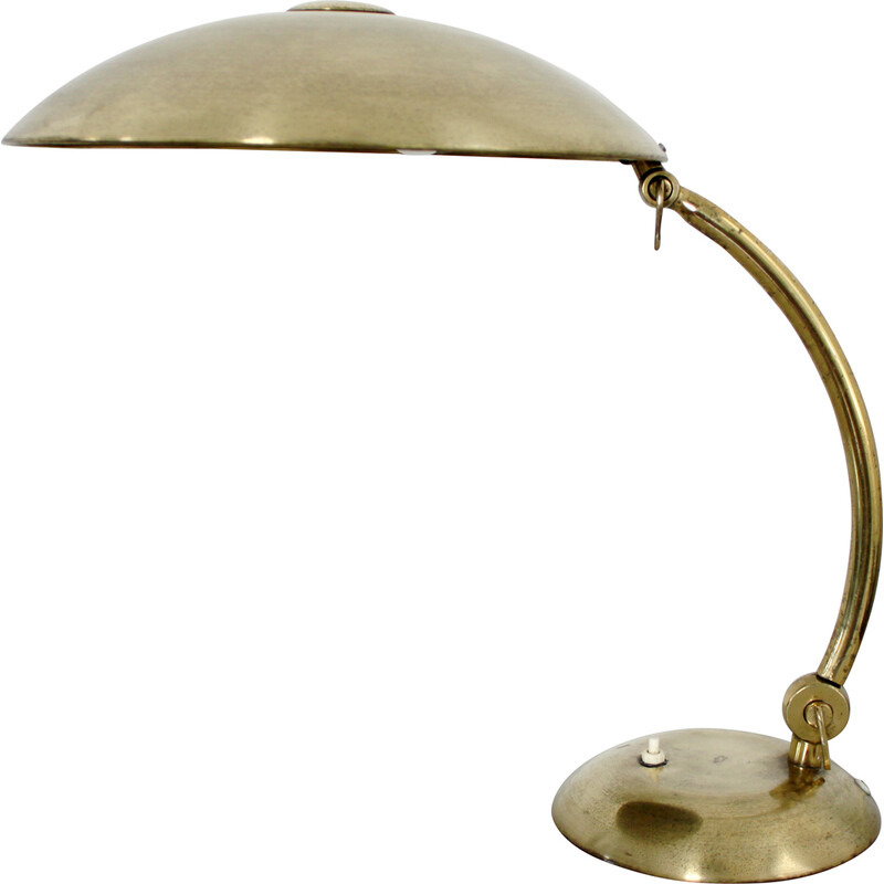 Vintage Bauhaus bureaulamp in messing van Egon Hillebrand