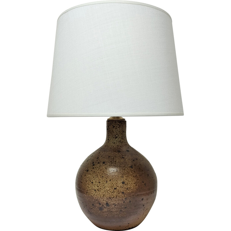 Vintage lamp in pyrite stoneware, 1960-1970