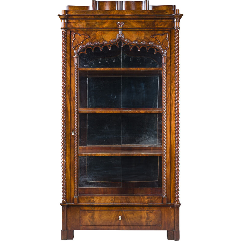 Vintage Biedermeier mahagony display cabinet, 1850s