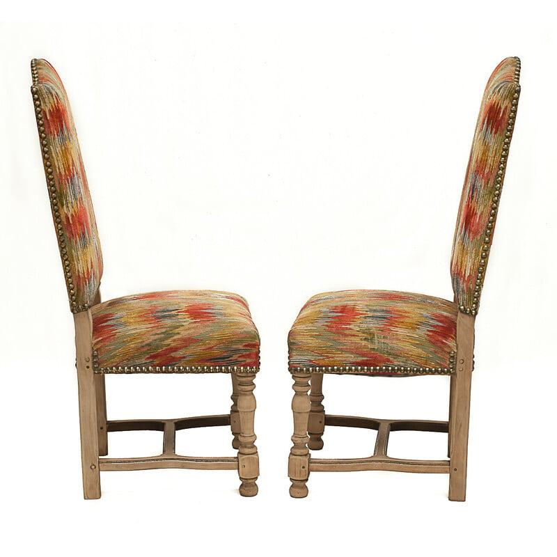 Paire de chaises hautes vintage en bois, 1950
