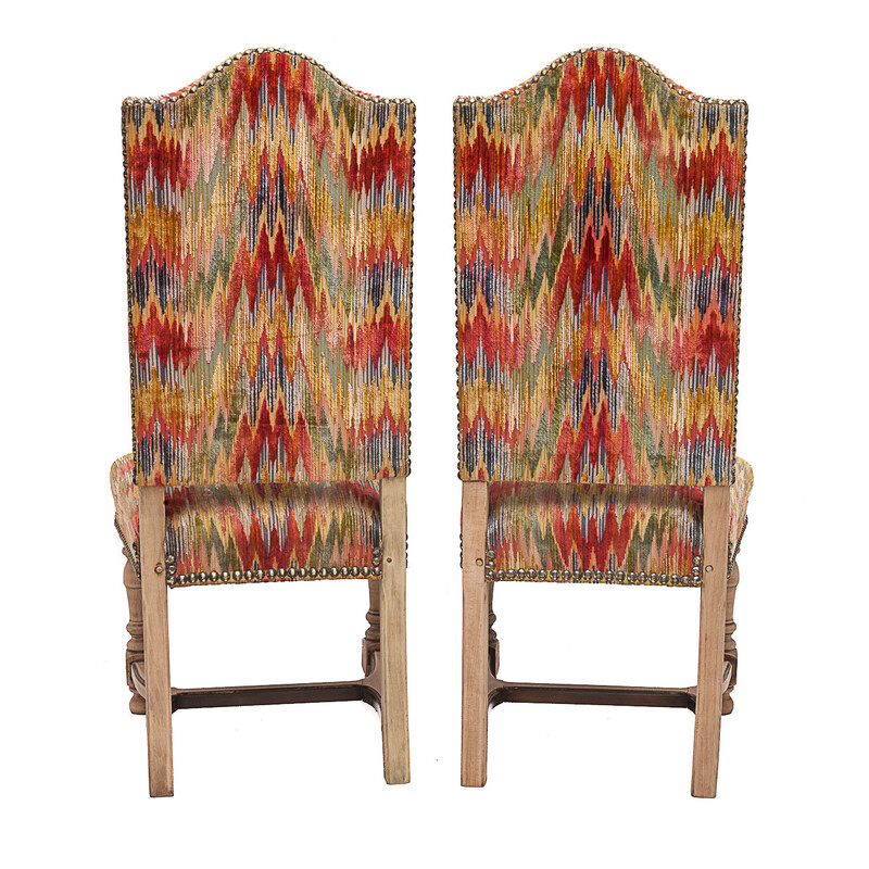 Par de cadeiras altas de madeira vintage, 1950
