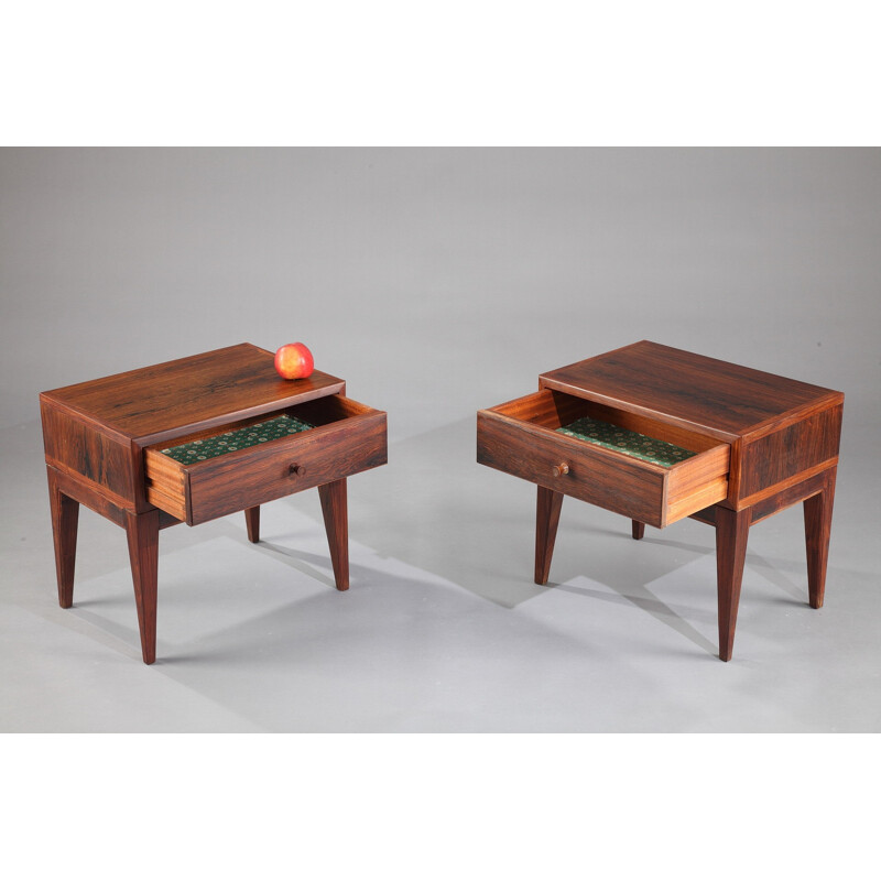 Paire de tables de chevet en palissandre, Henry ROSENGREN HANSEN - 1960