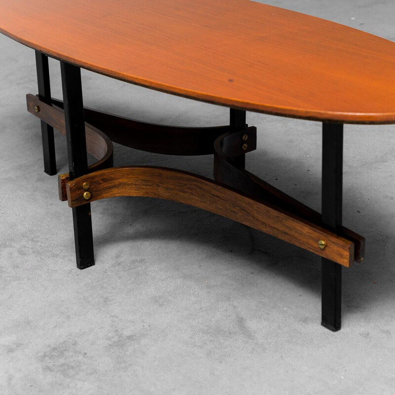 Table basse vintage en teck par Guglielmo Ulrich, 1950