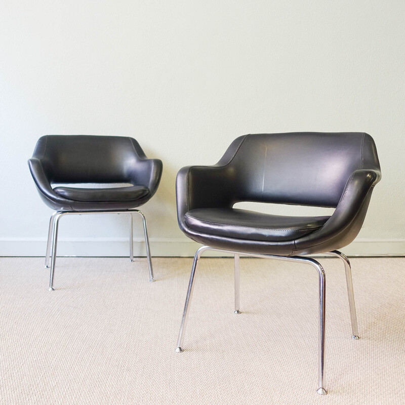 Pair of vintage armchairs by Olivier Mourgue for Metalúrgica da Longra, 1960s