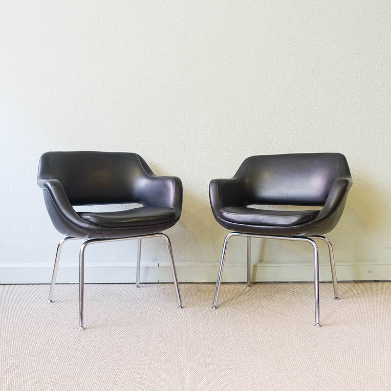 Paar vintage fauteuils van Olivier Mourgue voor Metalúrgica da Longra, 1960