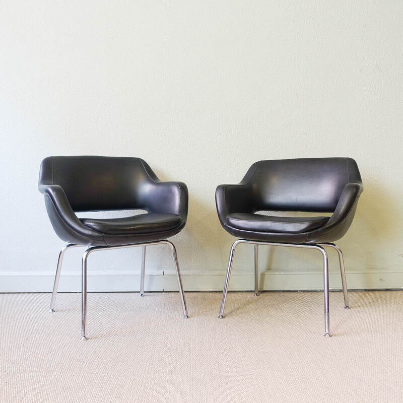 Pair of vintage armchairs by Olivier Mourgue for Metalúrgica da Longra, 1960s