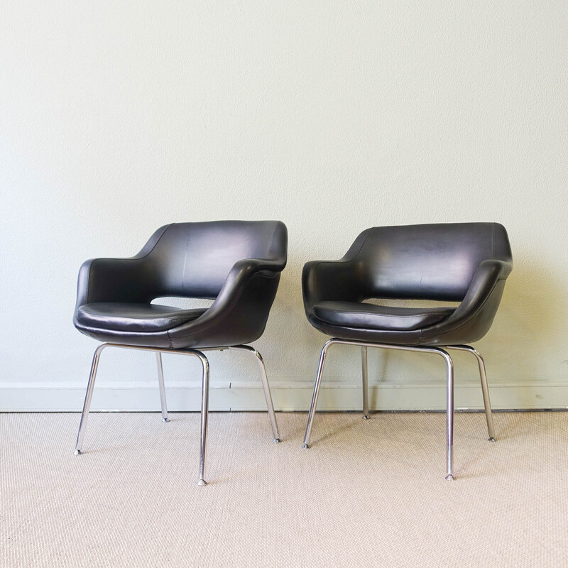 Pair of vintage armchairs by Olivier Mourgue for Metalúrgica da Longra, 1960s