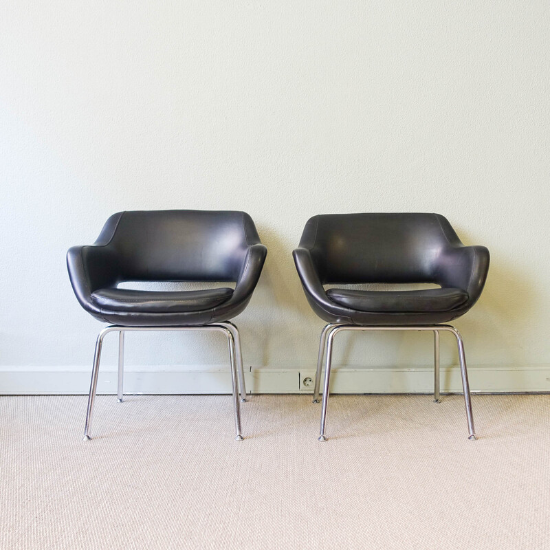 Paar vintage fauteuils van Olivier Mourgue voor Metalúrgica da Longra, 1960