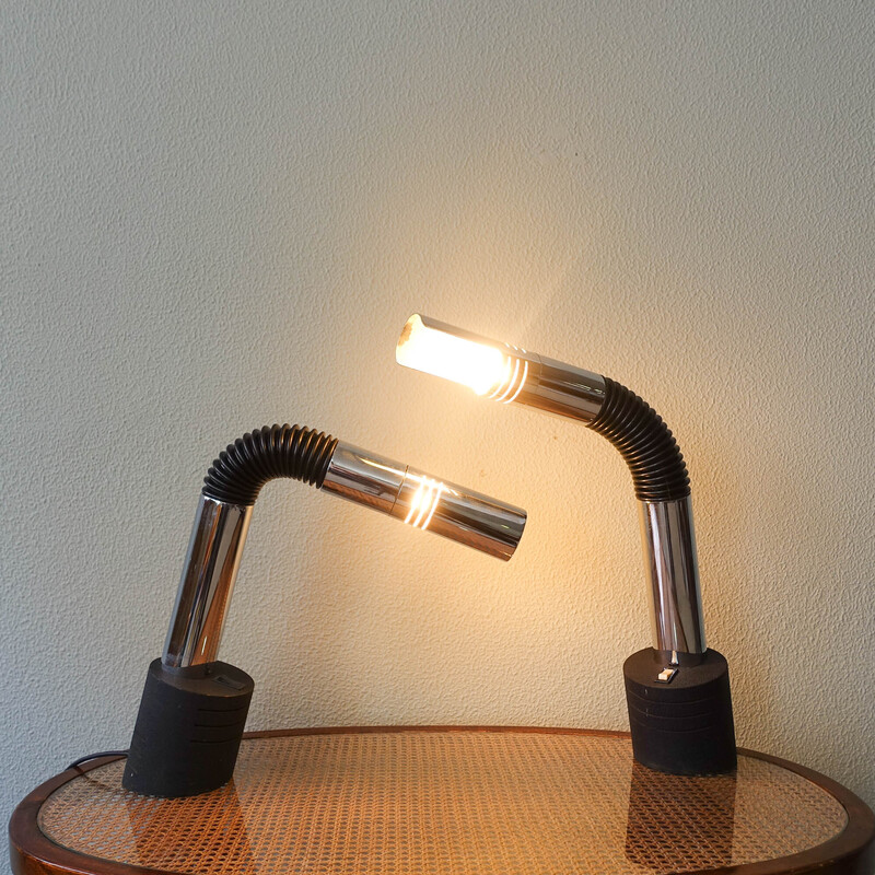 Paire de lampes de table vintage "Elbow" par E. Bellini pour Targetti Sankey, 1970