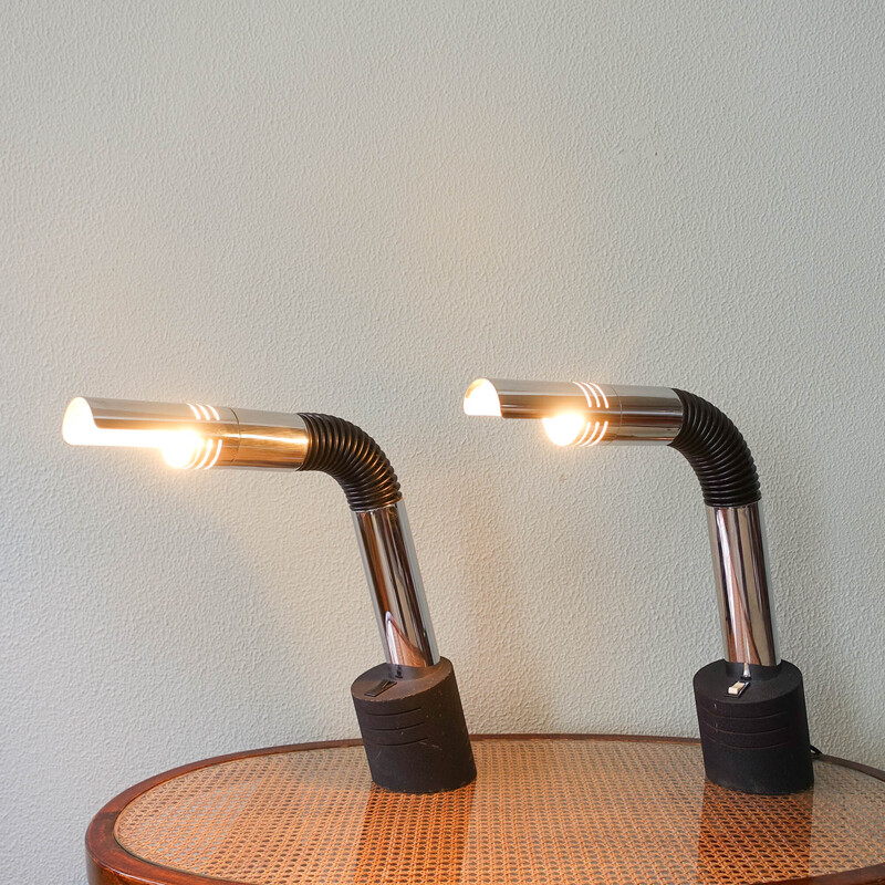 Pair of vintage "Elbow" table lamps by E. Bellini for Targetti Sankey, 1970s