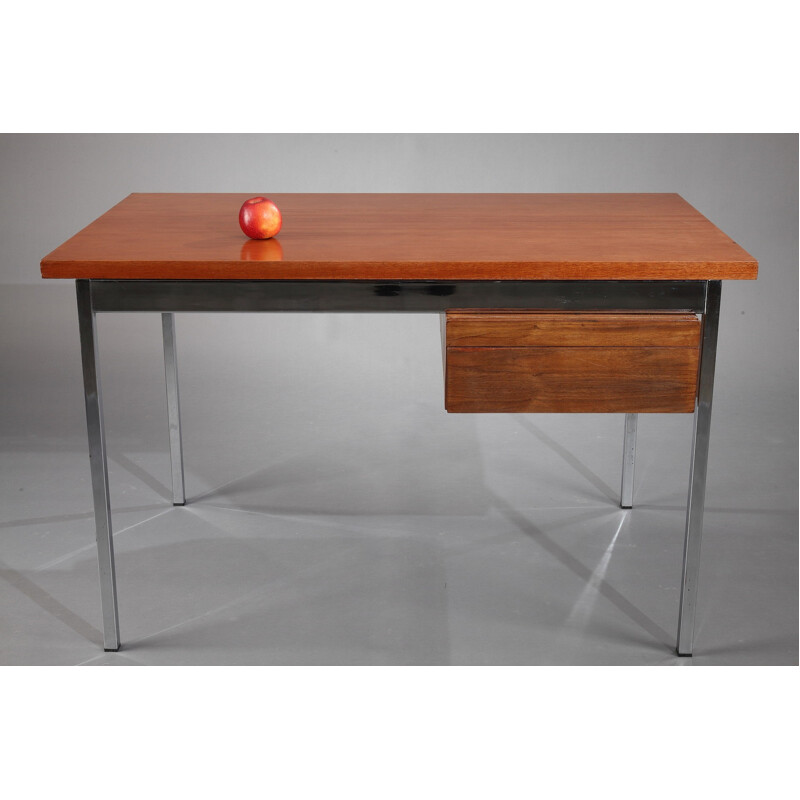 Knoll International wood and chromed metal desk, Florence KNOLL - 1960s