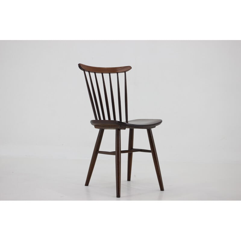 Vintage beechwood dining chair, Czechoslovakia 1970s