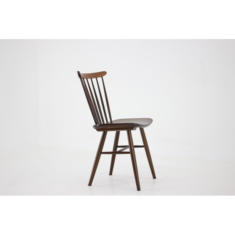 Vintage beechwood dining chair, Czechoslovakia 1970s