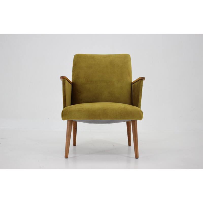 Vintage beechwood armchair with upholstered, Czechoslovakia 1960s