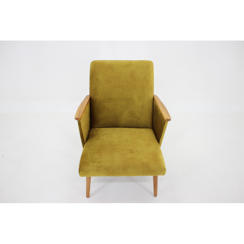 Vintage beechwood armchair with upholstered, Czechoslovakia 1960s