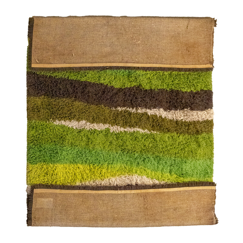 Vintage brown and green rainbow Desso rug