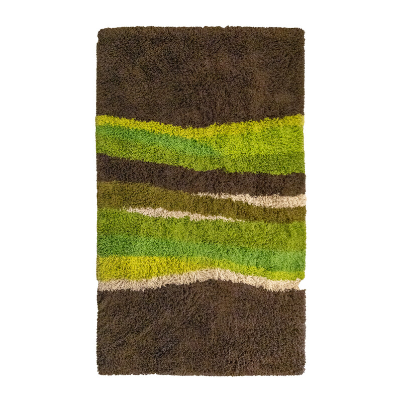 Vintage brown and green rainbow Desso rug