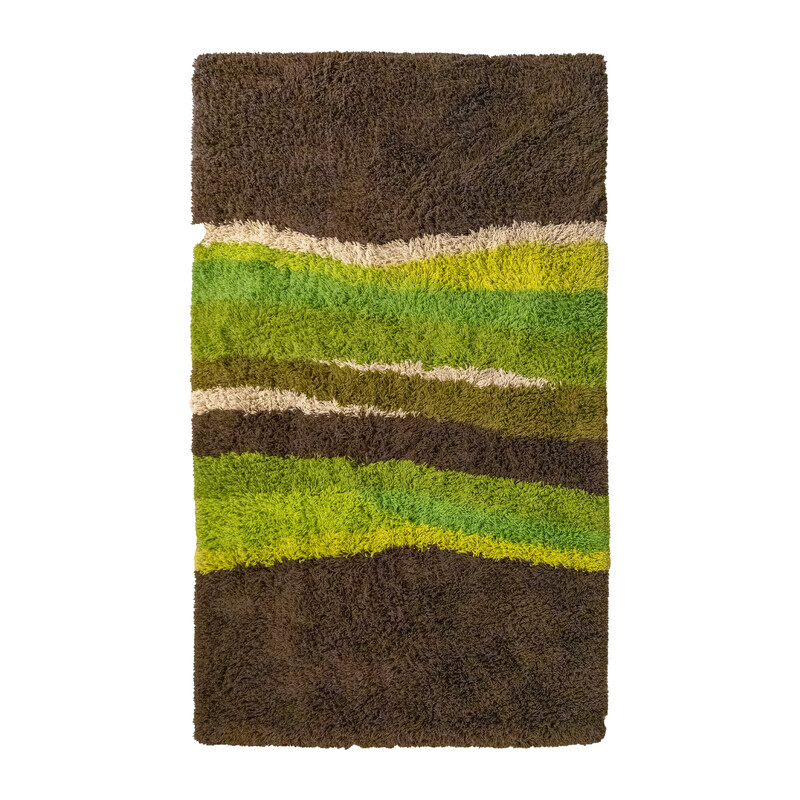 Vintage brown and green rainbow Desso rug