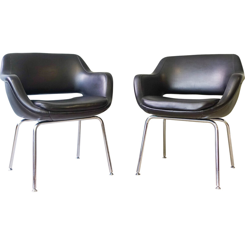 Pair of vintage armchairs by Olivier Mourgue for Metalúrgica da Longra, 1960s