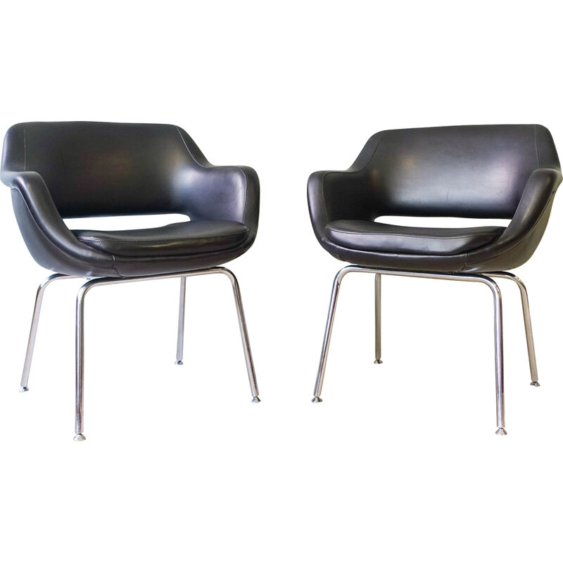 Paire de fauteuils vintage par Olivier Mourgue pour Metalúrgica da Longra, 1960
