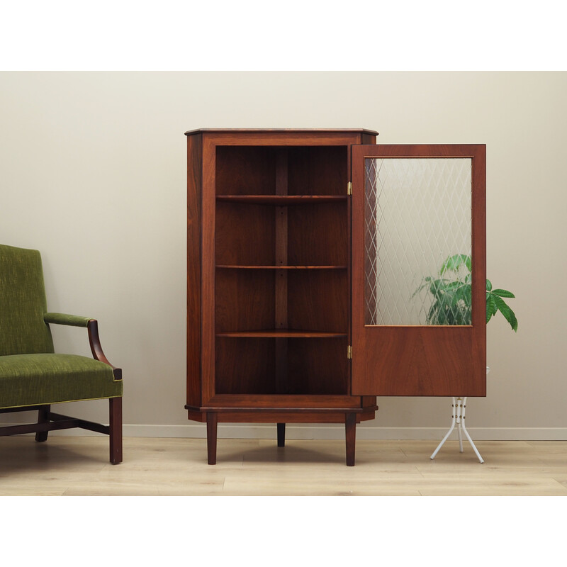 Vintage rosewood corner display cabinet, Denmark 1970s