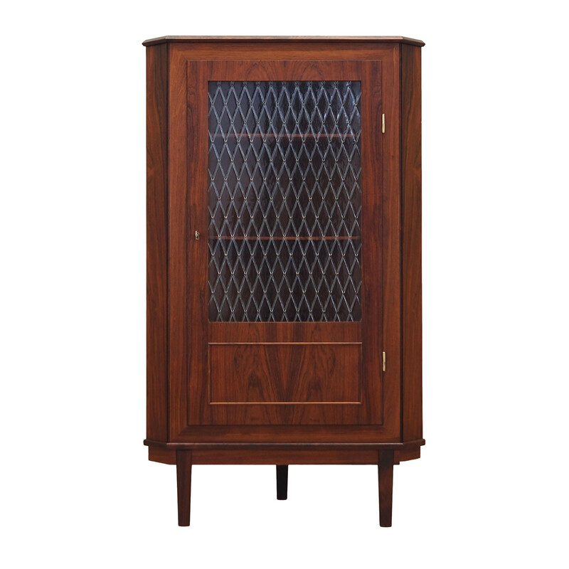 Vintage rosewood corner display cabinet, Denmark 1970s