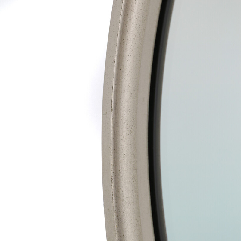 Vintage brushed aluminum mirror by Sergio Mazza for Artemide, 1960s