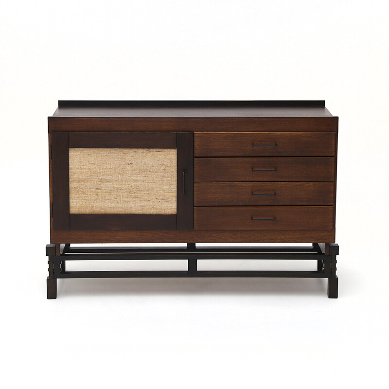 Vintage houten dressoir van Leonardo Fiori voor Isa Bergamo, 1960