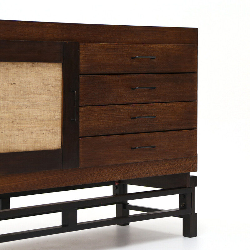 Vintage wooden sideboard by Leonardo Fiori for Isa Bergamo, 1960s