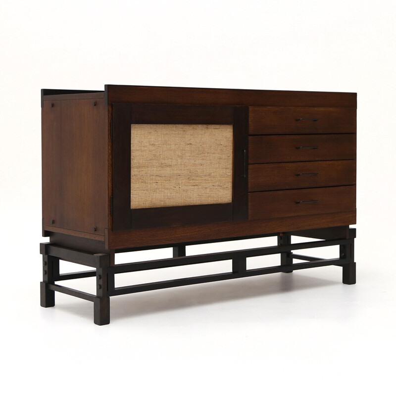 Vintage wooden sideboard by Leonardo Fiori for Isa Bergamo, 1960s