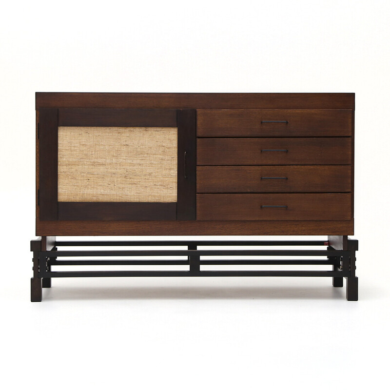 Vintage wooden sideboard by Leonardo Fiori for Isa Bergamo, 1960s