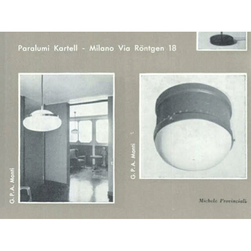 Lampada da soffitto vintage di Gianemilio, Pietro e Anna Monti per Kartell, 1960