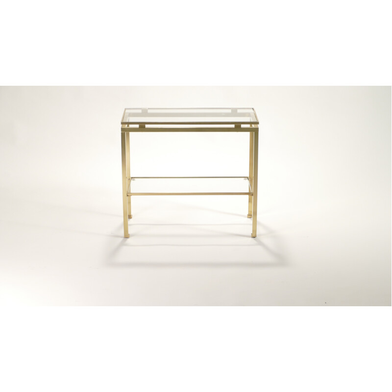 Jansen side table in shining brass, Guy LEFEVRE - 1970s