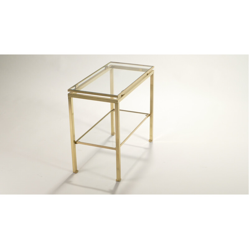 Jansen side table in shining brass, Guy LEFEVRE - 1970s