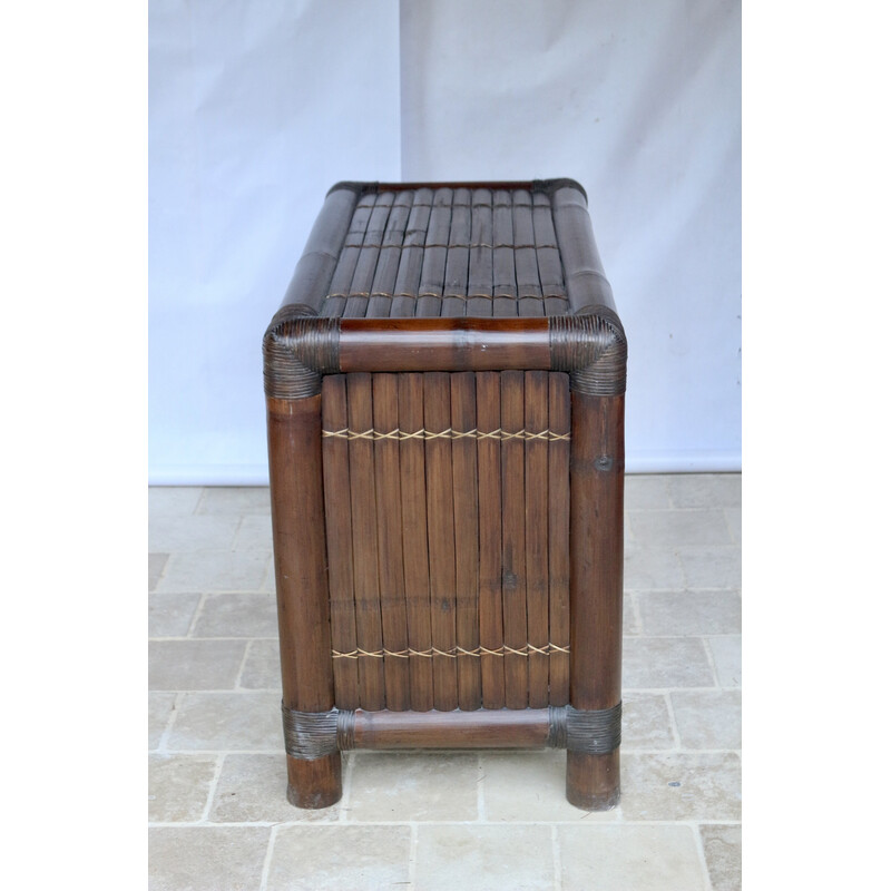 Vintage bamboo and rattan chest of drawers, 1960
