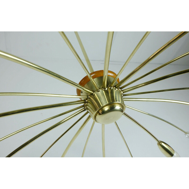 Mid century sputnik spider chandelier by Rupert Nikoll, Austria 1950s