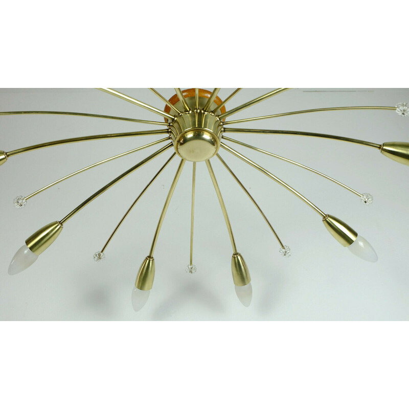 Mid century sputnik spider chandelier by Rupert Nikoll, Austria 1950s