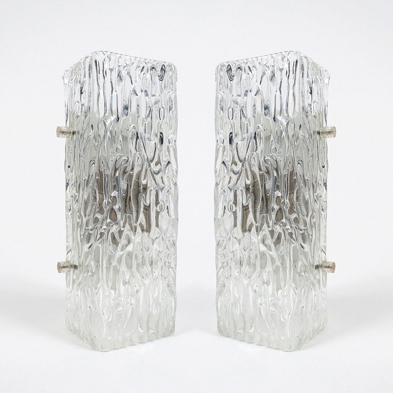 Kalmar pair of Austrian glass wall lights - 1960s