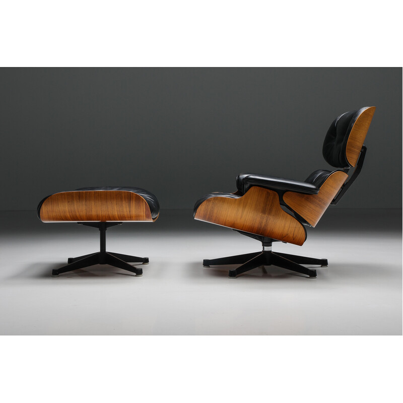 Vintage armchair with ottoman by Charles and Ray Eames for Herman Miller, 1957