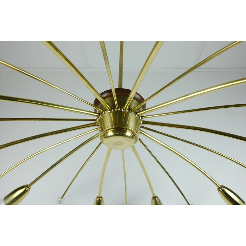 Mid century sputnik spider chandelier by Rupert Nikoll, Austria 1950s