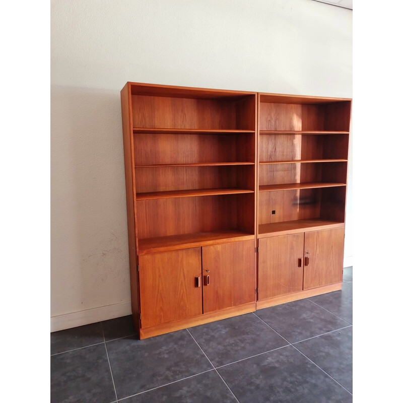 Pair of teak vintage bookcases by Børge Mogensen for Søborg Møbler, 1960s