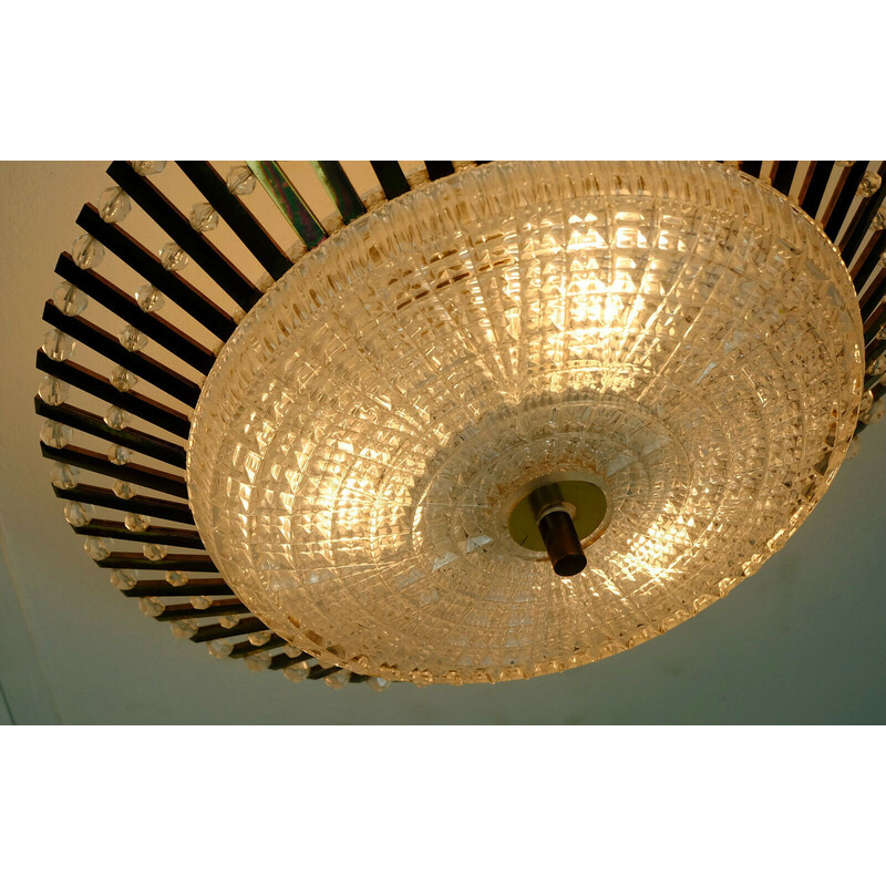 Vintage ceiling lamp in brass and glass acrylic by Palwa, 1960s