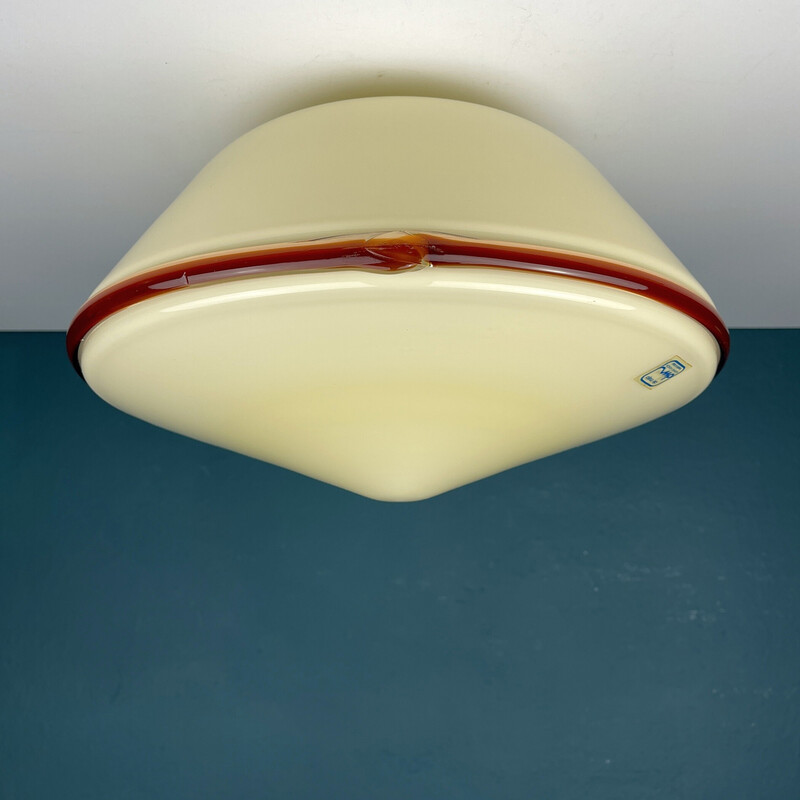 Vintage Murano glazen plafondlamp van De Majo, Italië 1970